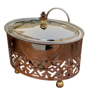 Artículos de comedor de lujo, olla caliente, mesa exclusiva, cazuela decorativa de Metal para servir alimentos para suministros de Hotel al precio más bajo - Product Image 5