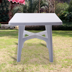 Outdoor Garden <strong>Patio</strong> Cafe Restaurant White Stackable <strong>Round</strong> Plastic Dining <strong>Table</strong> for Events Party - Product Image 3