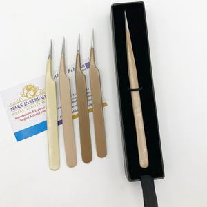 Juego de Pinzas para Extensión de Pestañas Individuales Pro Rectas de Acero Inoxidable Sostenible con Empaque de Caja Extraíble - Product Image 1