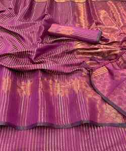 Saree indien prêt-à-porter avec dentelle fleur en organza - Product Image 2