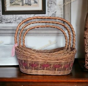 Multipurpose Decorative Hand Woven Brown Cane <b>Basket</b> With <b>Handle</b> for Storage Gift Hamper Decoration for Home Garden Decor - Product Image 5