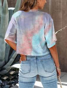 Camisetas recortadas de media manga para mujer, camisetas básicas de Color sólido con Tops cortos de punto con cuello de hombro caído para ropa informal de verano - Product Image 6