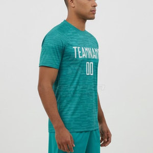 Maillot de sport sublimé à col rond, toucher doux, maille légère de haute qualité, manches courtes, respirant, séchage rapide, idéal pour l'été et les activités sportives - Product Image 2