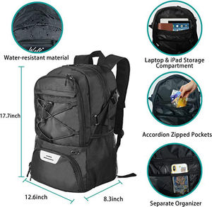 <b>Convertible</b> Basketball Bag With Ball Storage and Hidden <b>Backpack</b> Straps Ideal for School Practice or Tournament Sports Use - Product Image 6
