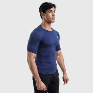 เสื้อยืดแขนสั้น GA Navy Compression ทรงเข้ารูป ผลิตจากโพลีเอสเตอร์ถัก 100% ระบายอากาศได้ดี เหมาะสำหรับเล่นกีฬา รุ่นออกแบบพิเศษตามสั่ง หมายเลขรุ่น - Product Image 5