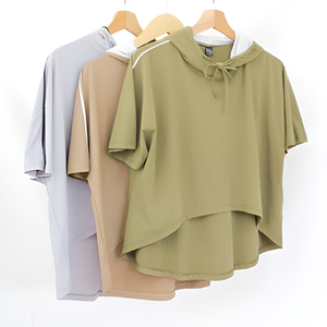 Chaqueta corta Xavia para mujer, ropa deportiva informal de longitud completa de alta calidad con mangas regulares, tejido de punto con capucha, sensación suave a la mano - Product Image 5