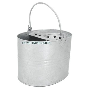 Decorative Handmade Rustic Finishing <b>Mop</b> <b>Bucket</b> Luxurious Designer Grey Color Galvanized Tin <b>Mop</b> <b>Bucket</b> For Household Usage - Product Image 3
