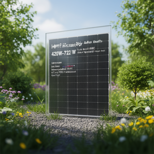 Panneau solaire monocristallin demi-coupé 420W-720W sans cadre HJT PERC, feuille arrière blanche, verre frontal - Product Image 3