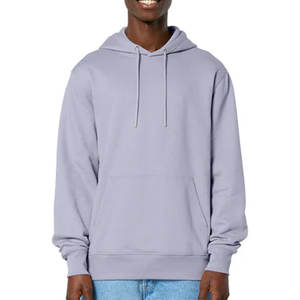 Lite Purple Color Plain Mens Pullover Hoodies Heavy 100% Cotton Street Front Kangaroo Pocket Heavyweight Regular Fit Hoodies - Product Image 1