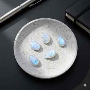 Pierre de lune arc-en-ciel 100% naturelle, cabochon octogonal, pierre précieuse en vrac en forme de cœur, couleur 100% naturelle, 20% de réduction et cadeau du Nouvel An - Product Image 1