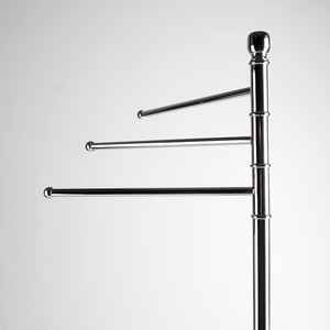 Lámpara de pie de acero cromado con 3 prácticas toalleras - Product Image 2