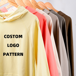 ชุดเสื้อฮู้ดผ้าฝ้าย80% สำหรับผู้ชายชุดมีฮู้ดพิมพ์ลายพัฟธรรมดาสำหรับทั้งชายและหญิงฉลากตามสั่ง - Product Image 2