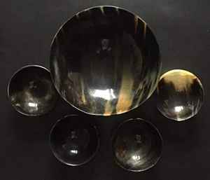 Cuenco para servir ensalada de cuerno tallado a mano minimalista textura rica desechable ecológico para Bodas de estilo escandinavo bajo - Product Image 3