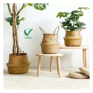 Rustic Vietnamese Seagrass Belly <b>Basket</b> For Indoor Plants <b>Kids</b> Toys Storage Decorative Bin Handmade With Wholesale Deal - Product Image 5