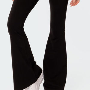 <b>Flare</b> Ribbed Leggings for <b>Women</b> Tummy Control High Waist Crossover Scrunch Butt Leggings Wide Leg Yoga Pants Solid Colors 2026 - Product Image 6