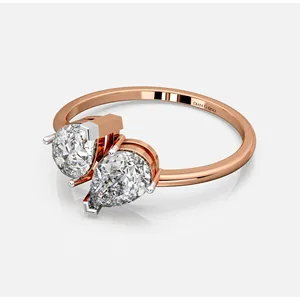 แหวนเพชรคู่รักแบบกอดกัน - Product Image 2