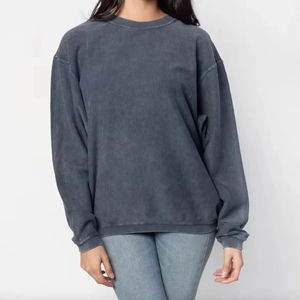 เสื้อสเวตเชิ้ตสตรีแบบสตรีทแวร์ ปี 2025 ลายโลโก้แบบกำหนดเอง ล้างสีแบบ Acid Wash แขนยาว ระบายอากาศได้ดี เป็นมิตรต่อสิ่งแวดล้อม - Product Image 1