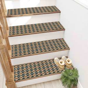 Tapis vert et orange, tapis au design kilim, tapis imprimé, tapis à poils doux - Product Image 1