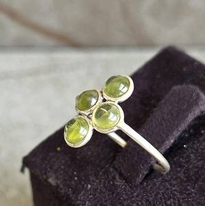 แหวนเงิน925ทำด้วยมืออัญมณีพรีไนต์เครื่องประดับสำหรับงานแต่งงานแบบชาติพันธุ์ทันสมัยของขวัญสำหรับงานเลี้ยงหมั้นของผู้หญิง - Product Image 4