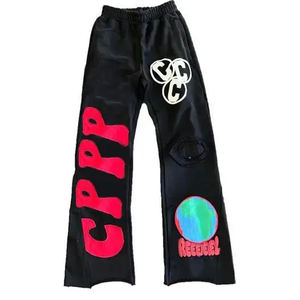 WAKIN WEAR Tendance à chaud pantalon évasé délavé à l'acide de haute qualité PuffPrint Jogger élastique taille moyenne décontracté grande taille automne - Product Image 4