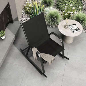 Modern Lightweight Rocking <b>Chair</b> with Breathable Mesh Fabric Waterproof and Durable Steel Frame for Hotels Apartments <b>Patios</b> - Product Image 4