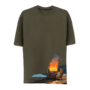 % 100 T-shirts unisexes surdimensionnés imprimés numériques en coton biologique en gros - Product Image 4
