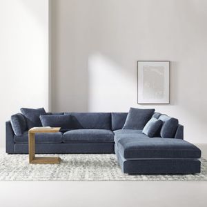 Canapé sectionnel Chesterfield en velours Monterey Light Luxury, 4 pièces, en forme de U, extensible, pour salons - Product Image 5