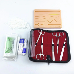 Trainings kit Deutscher Stahl Ledertasche <span class=keywords><strong>Medical</strong></span> <span class=keywords><strong>Surgical</strong></span> Dissect ing Chirurgische Naht Übungs kit Sutur Kit Medic <span class=keywords><strong>Instrument</strong></span>, CE