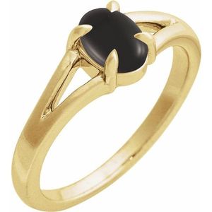 Stuller 14K Gold Cabochon <b>Ring</b> 72448:108P Cushion Cut Diamond <b>Dainty</b> Style for Everyday Wear Rhodium 10k Gold Platinum Setting - Product Image 1