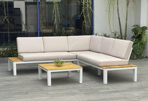 Aluminum Outdoor Seating Set 7 Pieces Woven Rope Patio Conversation Set Metal Sofa Set Cushioned Assembled <b>Table</b> and Chair - Product Image 3