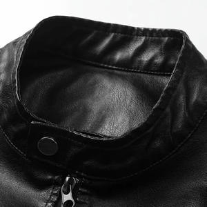 Blouson aviateur en cuir PU personnalisé, nouveau, confortable, élégant, de forme carrée, de haute qualité, coupe-vent pour hommes, logo et design personnalisés - Product Image 5