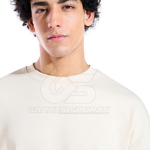 <b>Men</b> Oversized Sweatshirt Cotton Blended Crewneck <b>Pullover</b> With Simple Logo Detail <b>For</b> Daily Streetwear Outfits - Product Image 6