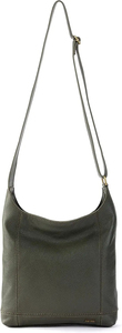 Sac hobo en cuir véritable pour femme, style minimaliste, à bandoulière, ouverture supérieure, usage quotidien, motif litchi vert, sangle unique - Product Image 5
