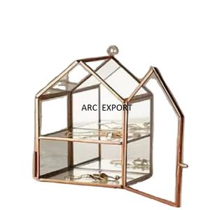 Offre spéciale Coiffeuse classique Top Storage Boc Home Shape Designer Boîte à bijoux en métal en verre transparent aux prix de gros - Product Image 2