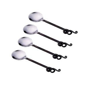 Ensemble de couverts artisanaux de style américain de 5 pièces avec poignées en forme de cœur de qualité supérieure en argent - Product Image 3