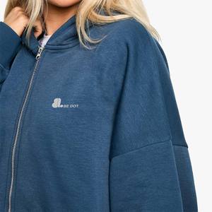 Vintage Acid Wash Haute Qualité 2 en 1 Heavyweight Winter Sweat à capuche zippé pour les femmes 100% coton - Product Image 4