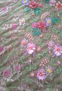 Tela de encaje con cuentas ecológica personalizable, Ropa Étnica a medida Lehenga ligera para niñas, detalles intrincados para prendas - Product Image 2