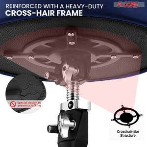 Chaise de batterie réglable avec rembourrage épais de 4 pouces, capacité de 441 lb, hauteur réglable de 20 à 26 pouces, chaise de batterie robuste - Product Image 5