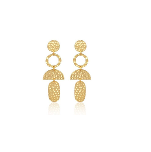 2025 pendientes de Sudáfrica joyería de latón antiguo puro Festival martillado peso ligero grandes pendientes coloridos joyería de oro - Product Image 1