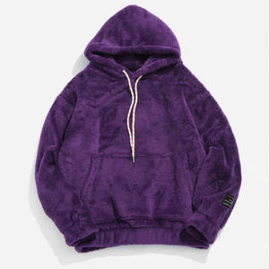 Custom Unisex <b>Fleece</b> <b>Sherpa</b> Fur Lined Thick <b>Hoodie</b> High Quality Warm Fluffy Women <b>Men</b>' Winter Heavy <b>Hoodie</b> with Pocket - Product Image 3