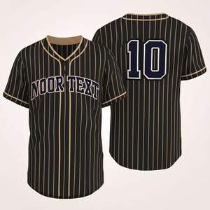 Vente en gros Chemise de baseball sublimée à rayures vintage Uniforme Sublimation Vêtements de softball personnalisés pour jeunes Maillots de baseball - Product Image 1