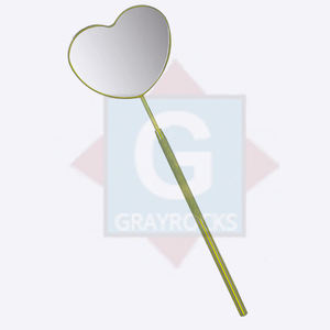 Espejos de pestañas profesionales Espejo de extensión de pestañas en forma de corazón Pinzas de pestañas de acero inoxidable - Product Image 5