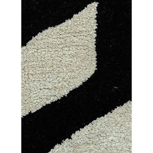 Tapis Taq-209 Contour gris et noir à motifs géométriques, tissé à la main en laine et viscose, pour usage domestique - Product Image 3