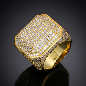 Charme Diamant Coupe Ronde Lab Grown Diamond Ring Avec Diamant Rond 925 Sterling Silver Hip Hop Ring Cadeau Pour Lui - Product Image 3