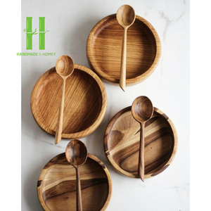 ชุดชามและถาดไม้ชามเสิร์ฟสลัดและซอสชุดจานชาม OEM สีตามสั่งจากเวียดนาม - Product Image 3