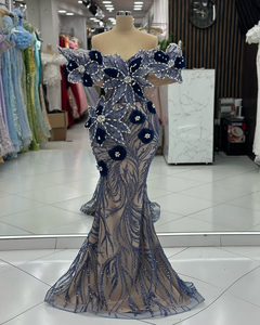 Robe de mariée en satin turc sophistiquée, vintage, élégante, longue, pour femmes, occasion spéciale, formelle, motif - Product Image 2