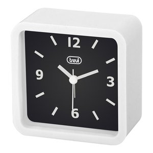 Trevi Analog Desk Clock White Black Square 1 <b>Alarm</b> Battery Powered - Product Image 1