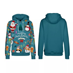 Sudadera con capucha de sublimación de invierno unisex con patrón sólido transpirable y secado rápido en tela de poliéster/algodón - Product Image 2