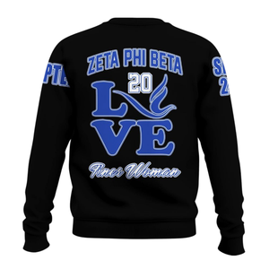 Sweat-shirt à col rond bleu pour femmes, sororité grecque Zeta Phi Beta, 1920, vêtements brodés - Product Image 2