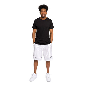 Men White Mesh Basketball <b>Shorts</b> Drawstring Closure Breathable Regular Fit All Seasons Solid Color Sports <b>Shorts</b> - Product Image 5